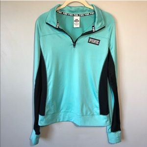 VS Pink | Teal and Black 1/4 Zip Pullover Small